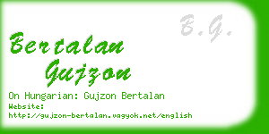 bertalan gujzon business card